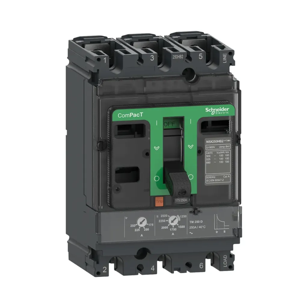[C25B3TM250] Schneider Electric Circuit Breaker, ComPacT NSX250B, 25kA/415VAC, 3 Poles, TMD Trip Unit 250A