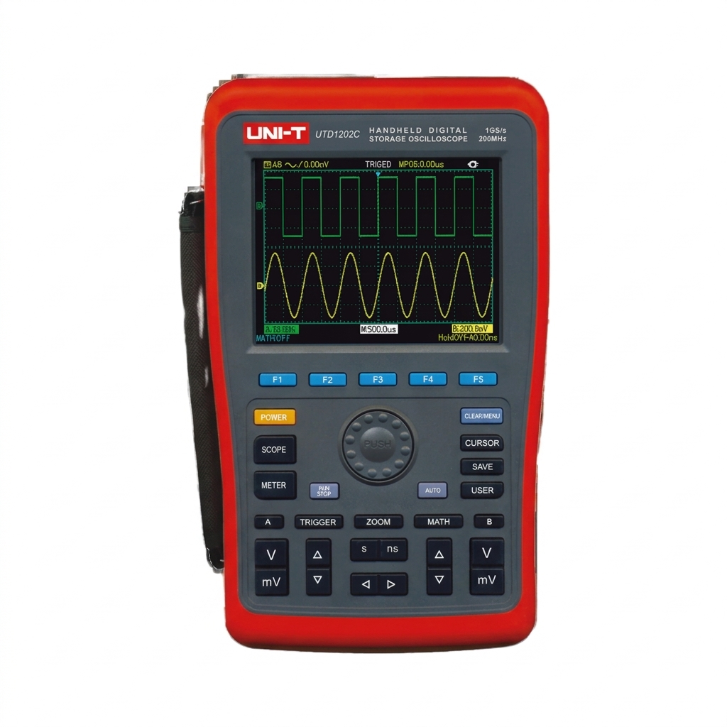 Uni-T Handheld Oscilloscope 100 MHz 2 Channels 7,5kpts, 1GS/s  5,7 inches TFL LCD UTD1202C