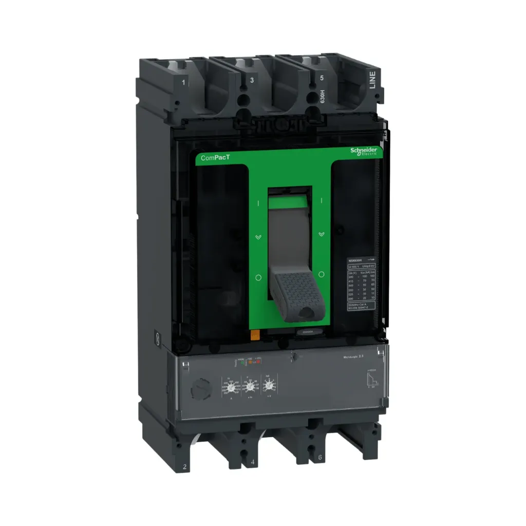 [C63H32D630] Schneider Electric Circuit Breaker, ComPacT NSX630H, 70kA/415VAC, 3 Poles, MicroLogic 2.3 Trip Unit 630A
