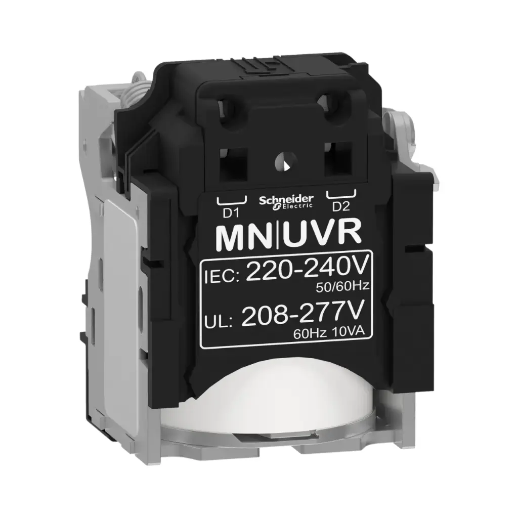 Schneider Electric Undervoltage Release MN, ComPacT NSX, 220/240VAC 50/60Hz, 208/277VAC 60Hz, Screwless Spring Terminal Connections 