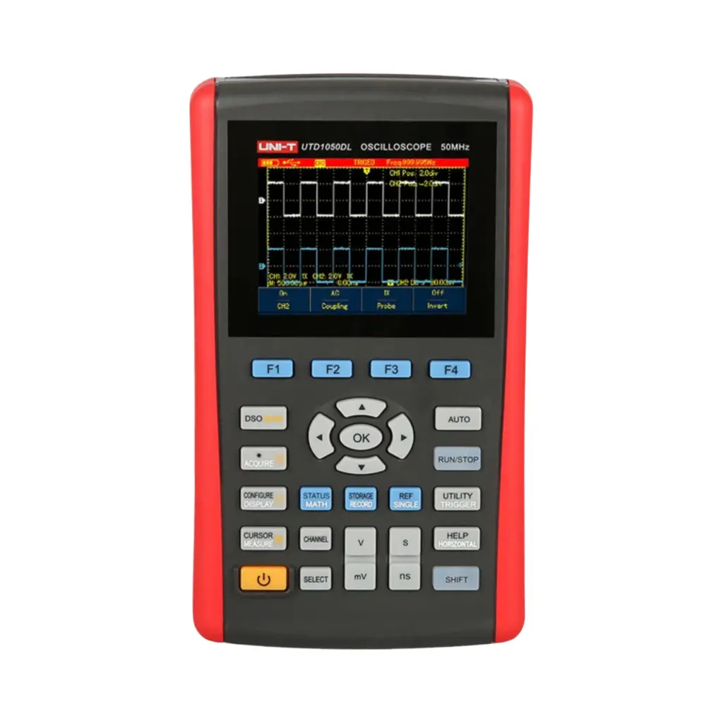Uni-T Handheld Oscilloscope 25 MHz 2 Channels 12kpts,14ns 3.5 inches TFL LCD