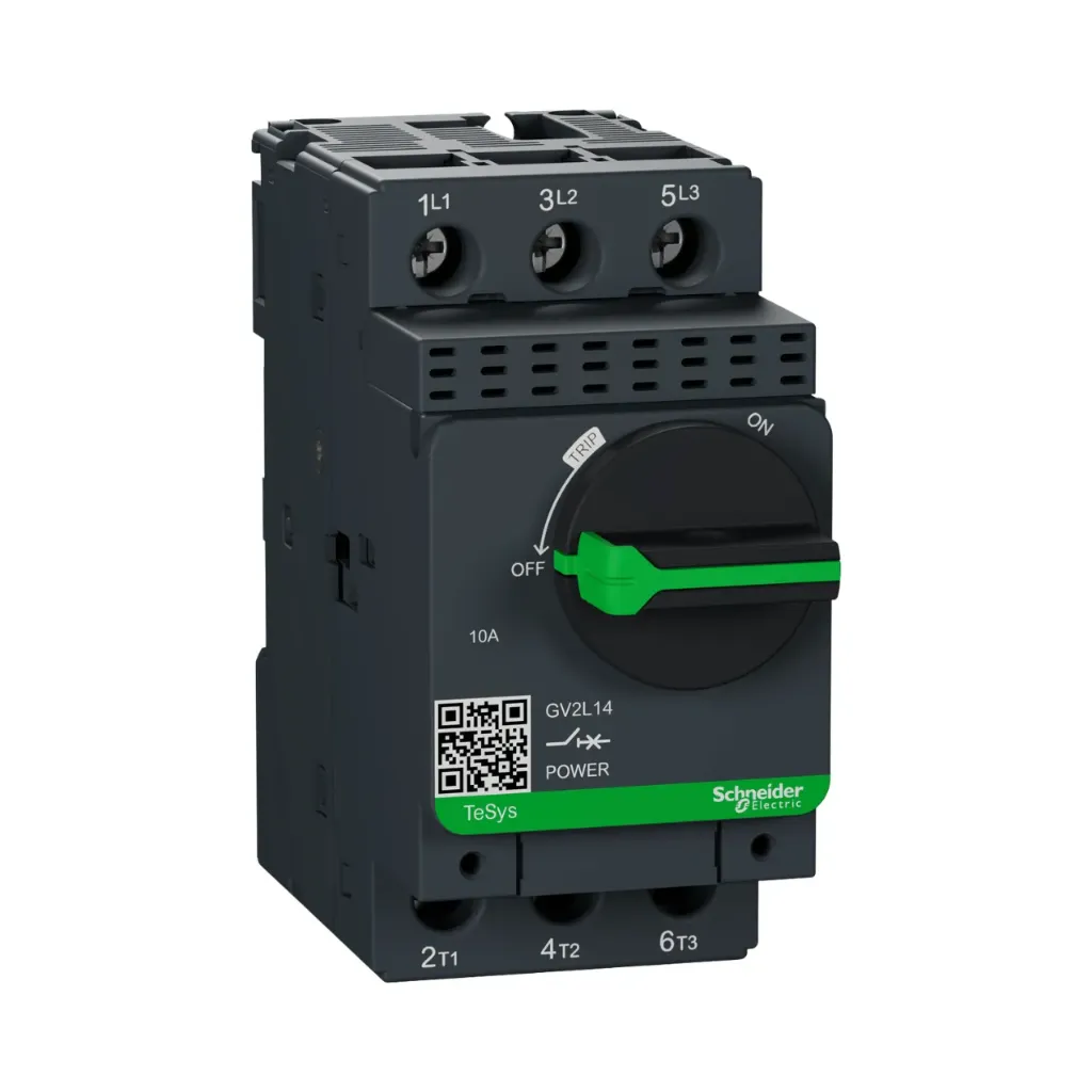 [GV2L14] Schneider Electric Motor Circuit Breaker,TeSys Deca Frame 2,3P,10A,Magnetic,Rotary Handle, Screw Clamp Terminals