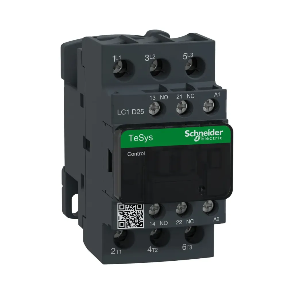 [LC1D25B7] Schneider Electric Contactor, TeSys Deca, 3P(3 NO), AC-3/AC-3e, <=440V, 25A, 24VAC 50/60Hz coil 