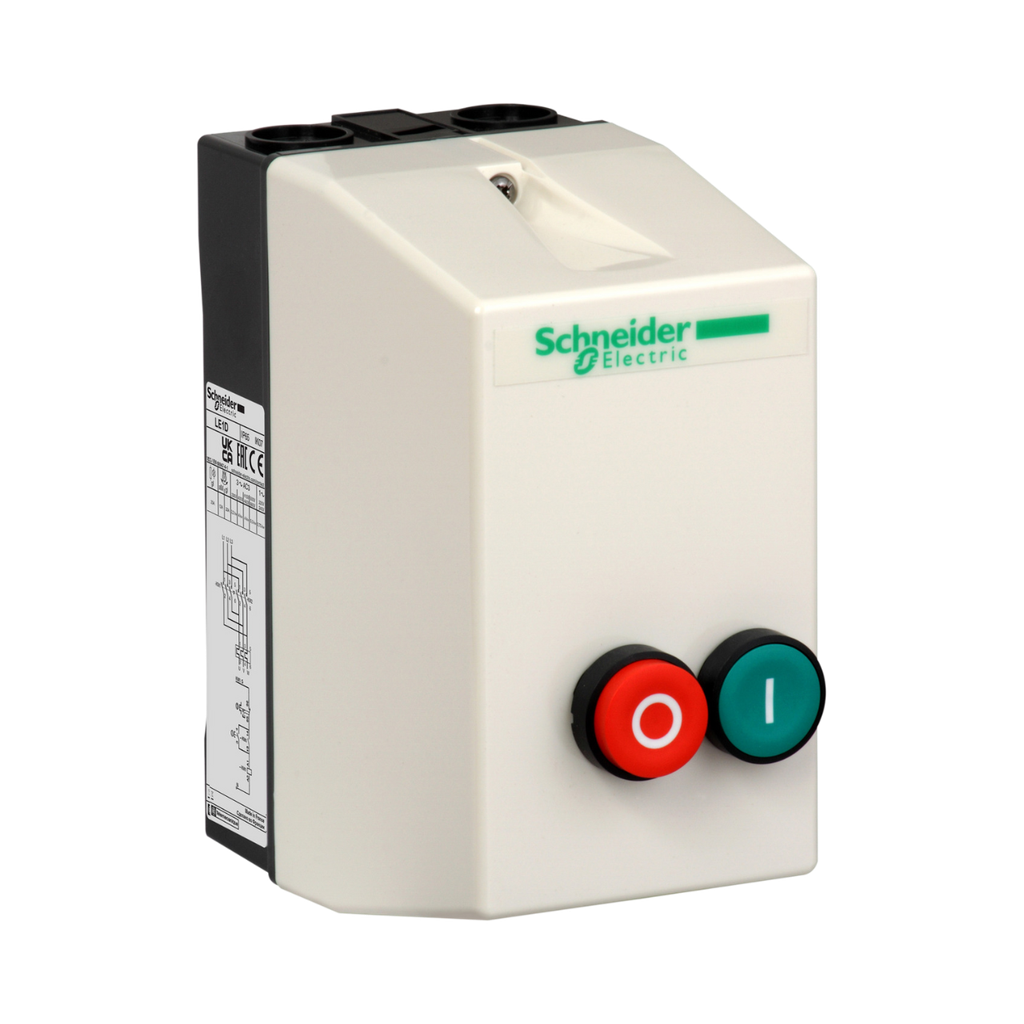 [LE1D09M7] Schneider Electric Enclosed DOL starter,TeSys LE,9A,220V AC coil,including 1 LC1D,2 pushbuttons 
