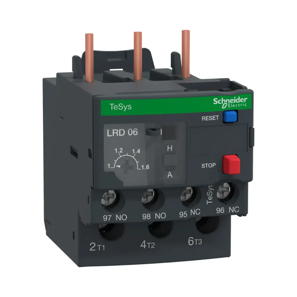 [LRD06] Schneider Electric Thermal Overload Relay, TeSys Deca, 690VAC, 1 to 1.6A, 1NO+1NC, Class 10A, Screw Clamp
