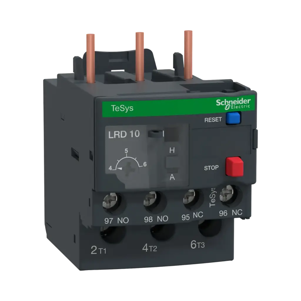 [LRD10] Schneider Electric Thermal Overload Relay, TeSys Deca, 690VAC, 3P, 4 to 6A, 1NO+1NC, Class 10A, Screw Clamp 