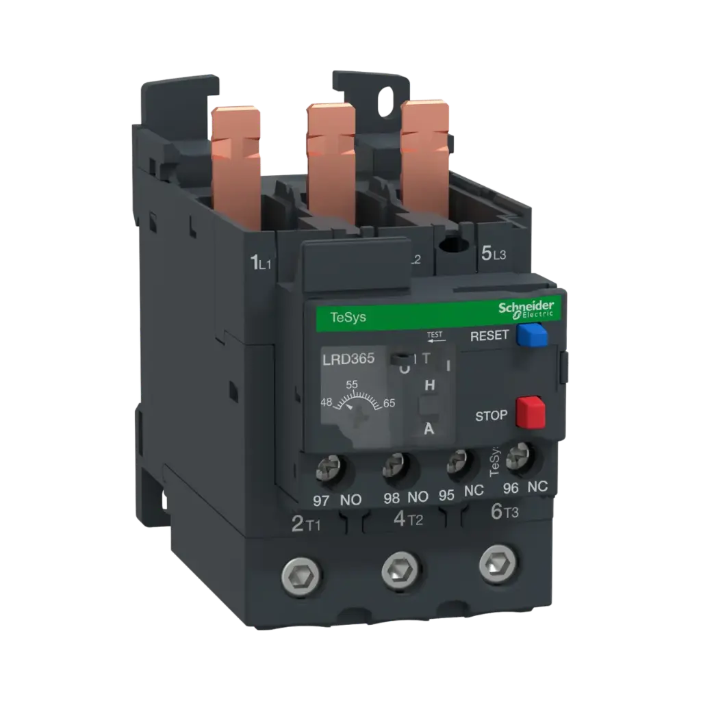 Schneider Electric Thermal Overload Relay, TeSys Deca, 690VAC, 48 to 65A, 1NO+1NC, Class 10A, EverLink BTR Screw 