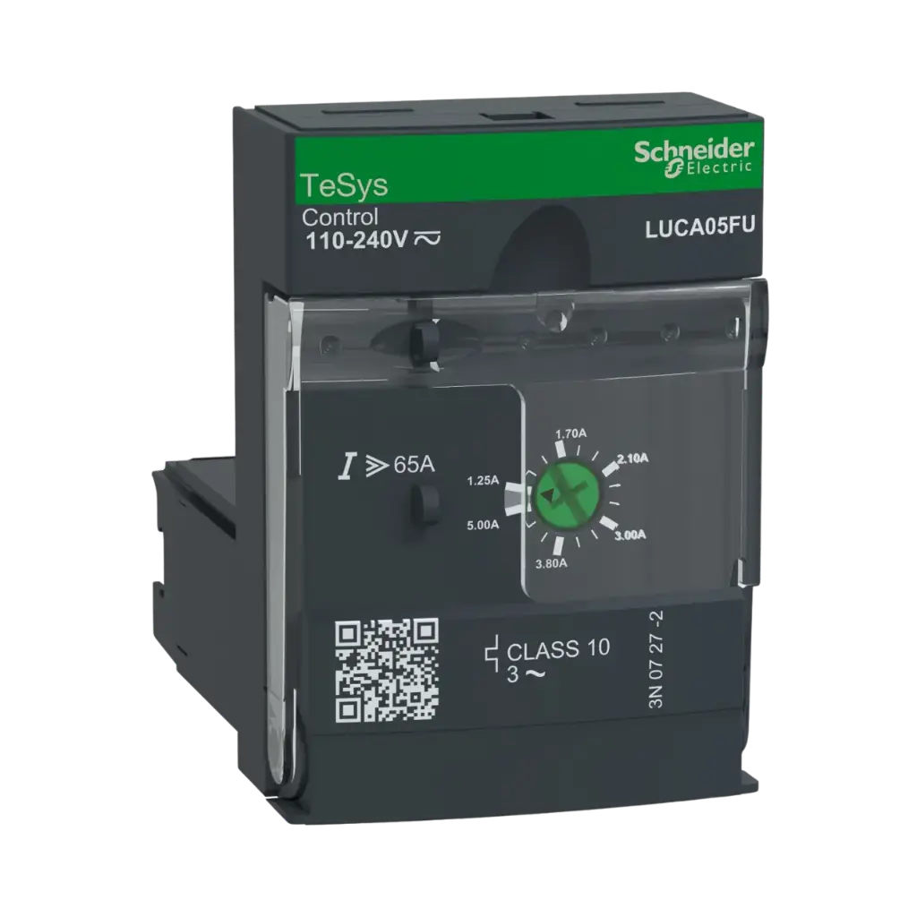 [LUCA05FU] Schneider Electric Standard Control Unit, TeSys Ultra, 3P, 1.25 to 5A, 690VAC, Thermal Magnetic Protection, Class 10, 110 to 240VAC/DC Coil 