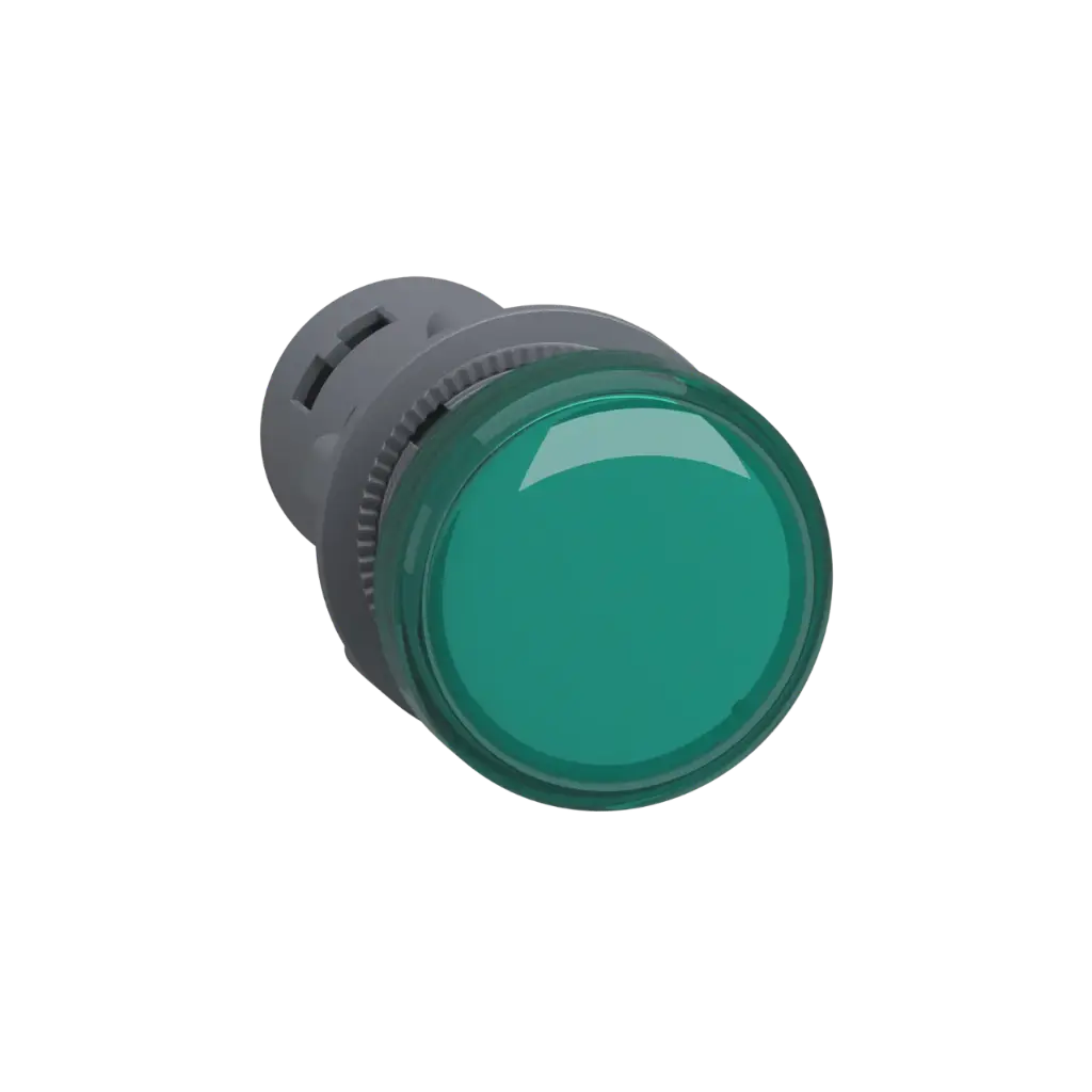 Schneider Electric Monolithic Pilot Light, Easy Harmony XA2, Plastic, Green, 22mm, Integral LED, Screw Clamp Terminals, 220V DC 