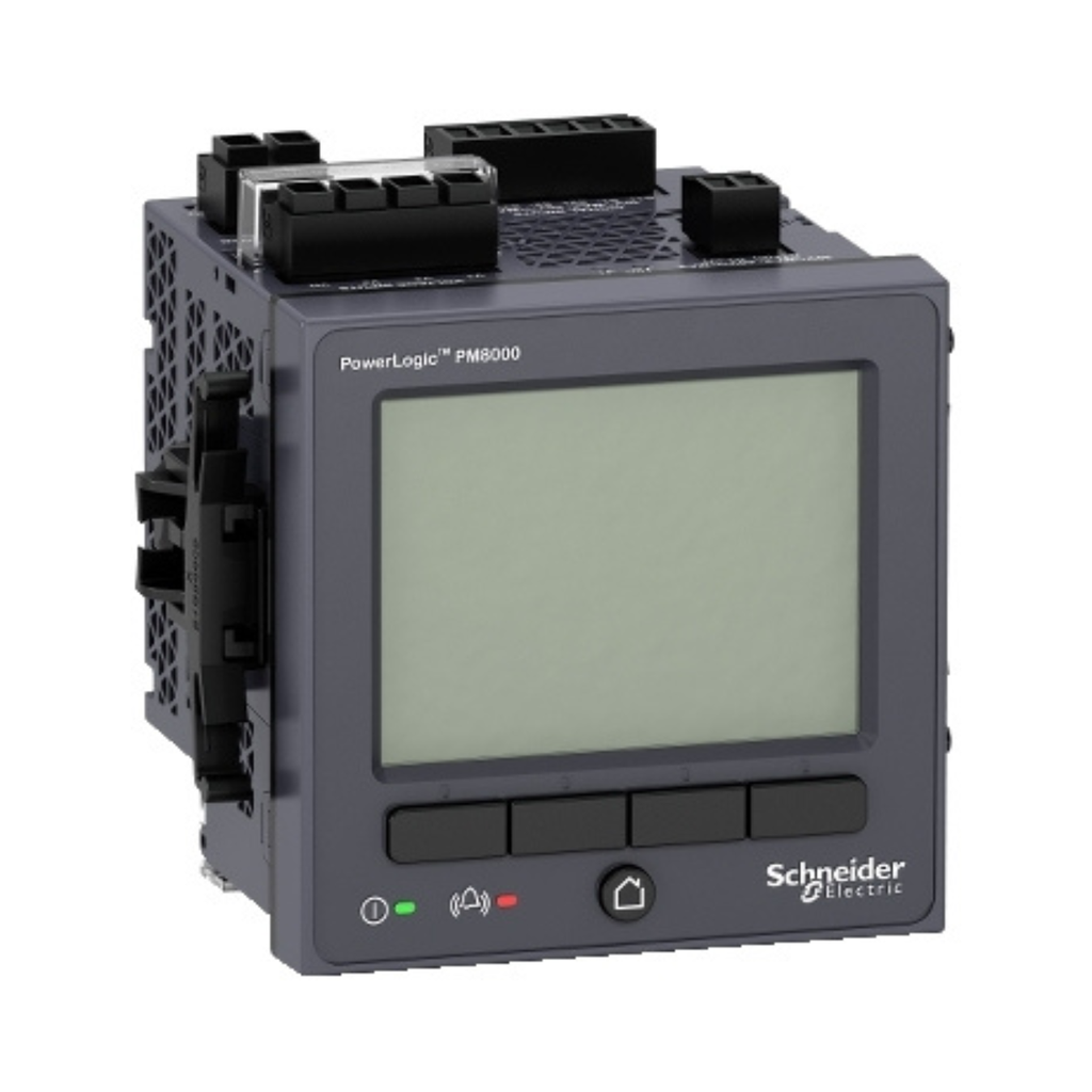 Schneider Electric Power Quality Meter, PowerLogic PM8000, Standard, Integrated Display, 512 MB, 256 s/c 