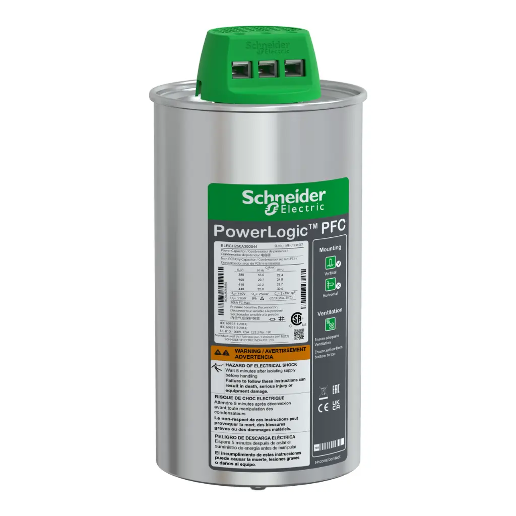 [BLRCH250A300B44] Schneider Electric Heavy Duty PowerLogic PFC Capacitor, 25/30 kvar - 440 V - 50/60Hz 