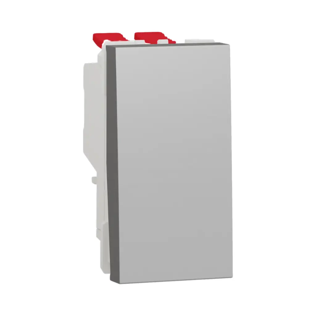 Schneider Electric Switch, New Unica, Intermediate, 10AX, 1 Module, Screwless Terminals, Painted, IP4X, Aluminium 