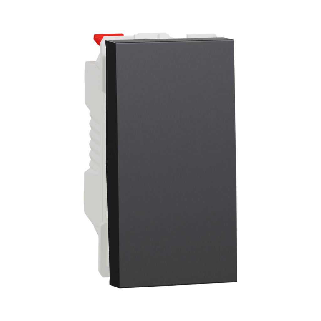 Schneider Electric Push Button Switch, New Unica, + NO Push-Button, 10A, 1 Module, Anthracite 