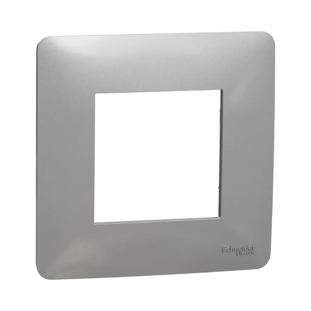 Schneider Electric Cover Frame, New Unica, 1 Gang, 2 Modules, Aluminium 