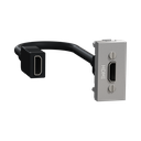 Schneider Electric New Unica - HDMI Connector Prewired - 1 Module - Aluminum 