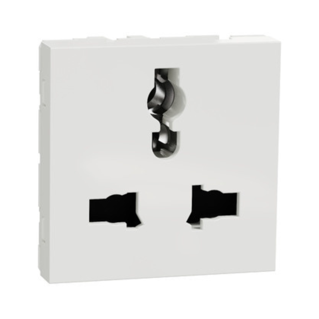 Schneider Electric Socket outlet, New Unica, Multistadard, with shutter, 2 modules, white 