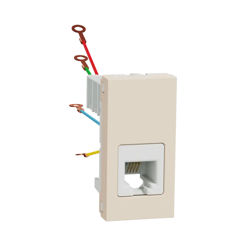 Schneider Electric Telephone Socket, New Unica, RJ12, 1 Connector, 1 Module, Beige