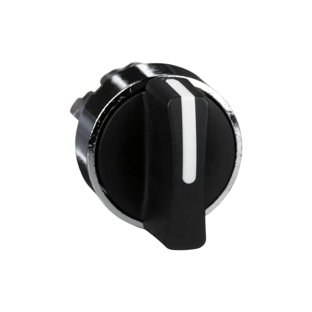 Schneider Electric Head For Selector Switch, Harmony XB4, Metal, Black, 22mm, 2 Positions, Stay Put