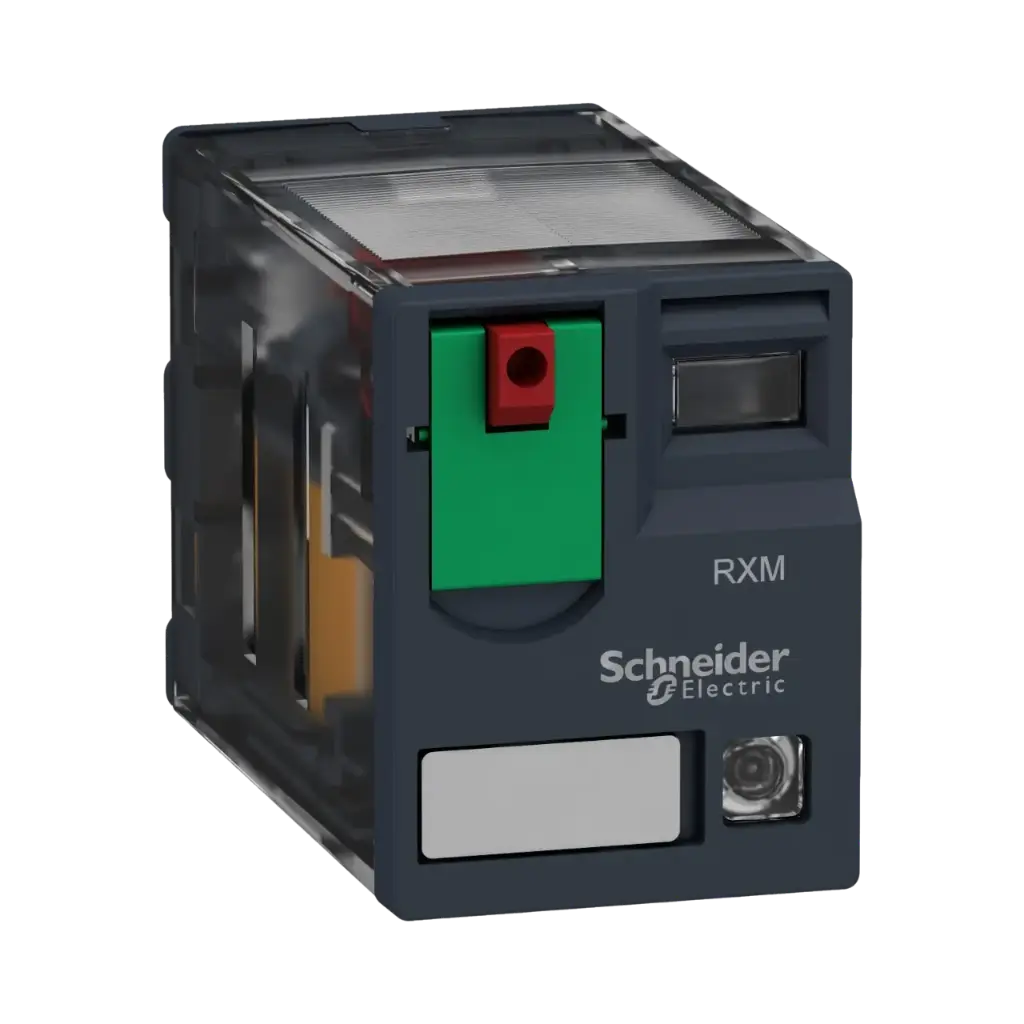 [RXM4AB2P7] Schneider Electric Miniature Plug In Relay, Harmony Electromechanical Relays, 6A, 4CO, With LED, Lockable Test But to n, 230V AC 