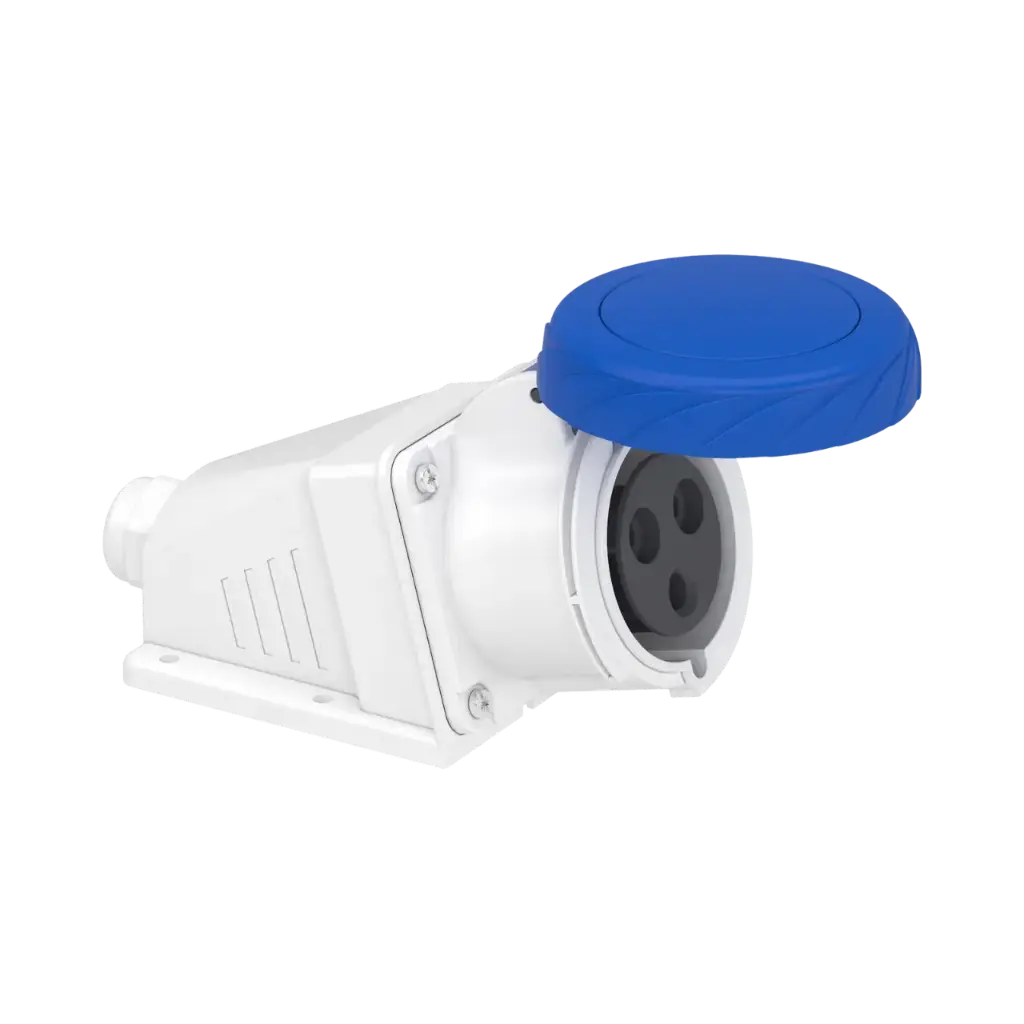 Schneider Electric Socket, Mureva PK, Wall-Mounted, Angled, 32A, 2P+E, 220V, IP67 