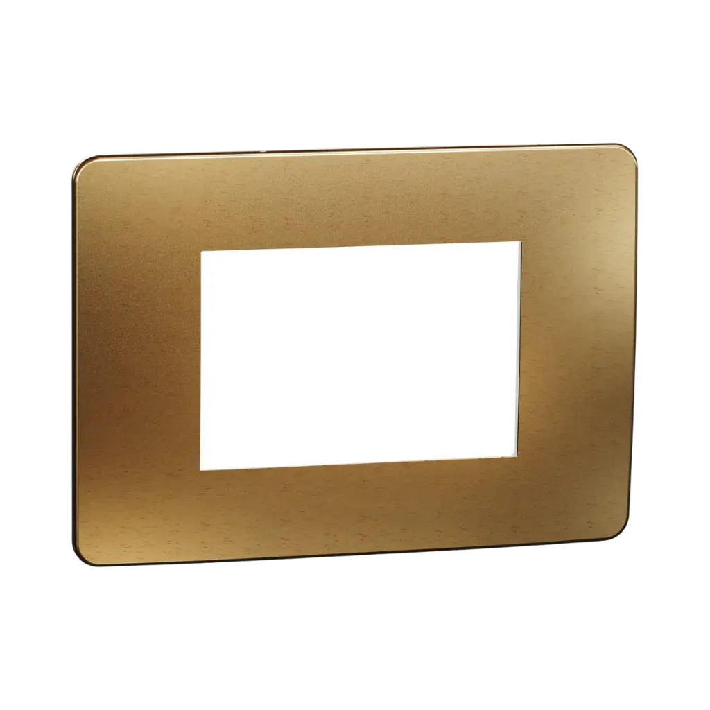 Schneider Electric Cover Frame, New Unica, 1 Gang, 3 Modules, Copper and White