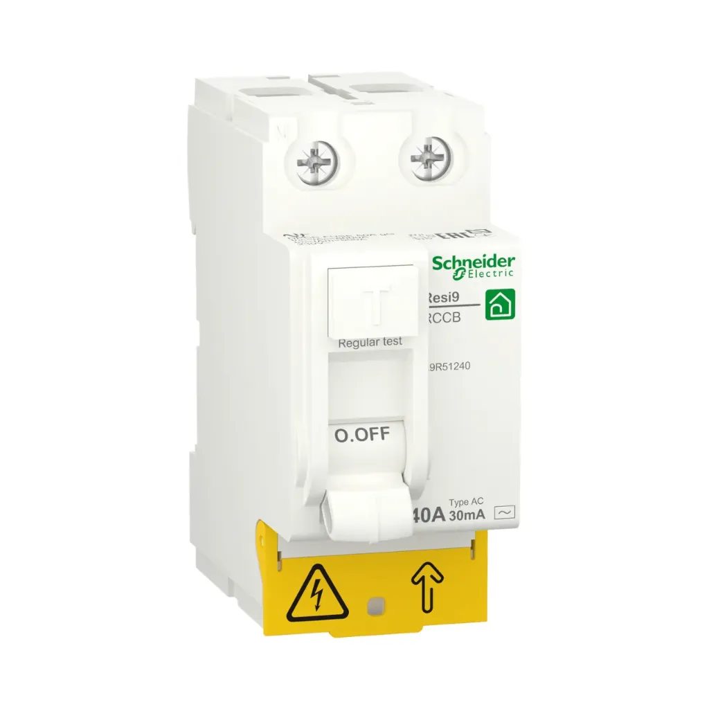 [R9R51240] Schneider Electric Residual Current Circuit Breaker (RCCB), Resi9, 2P, 40A, AC type, 30mA