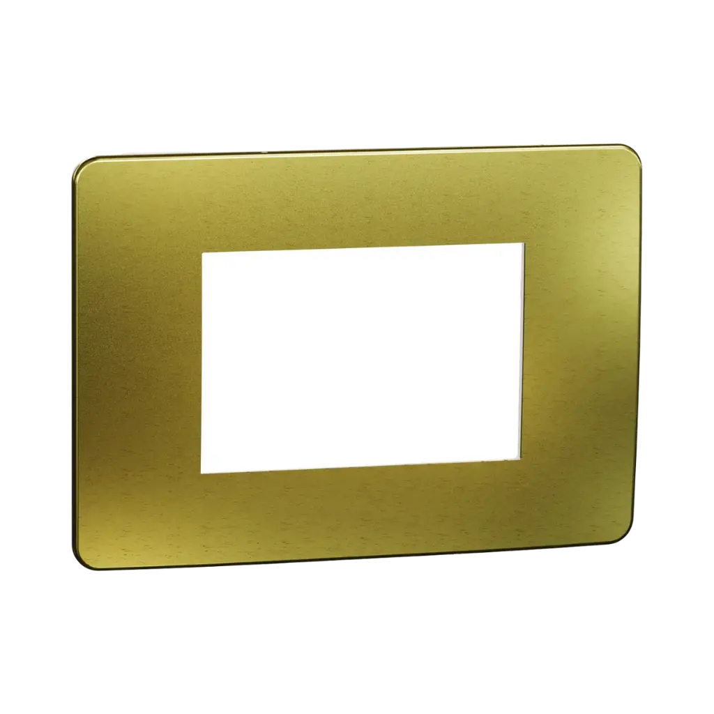 [NU270362M] Schneider Electric Cover Frame, New Unica, 1 Gang, 3 Modules, Gold and Black