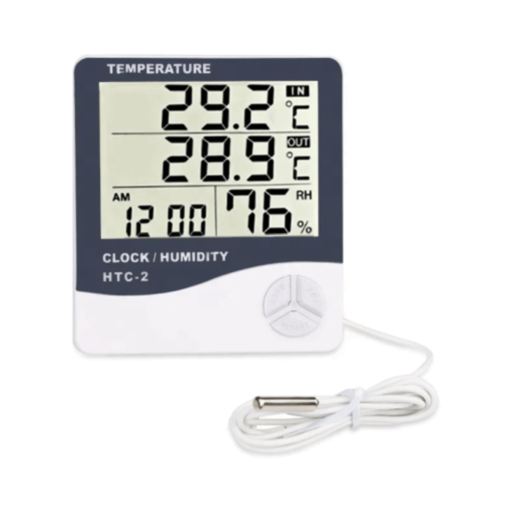 [HTC-2] HTC–2 Digital Thermometer Hygrometer Clock Calendar with Sensor Probe