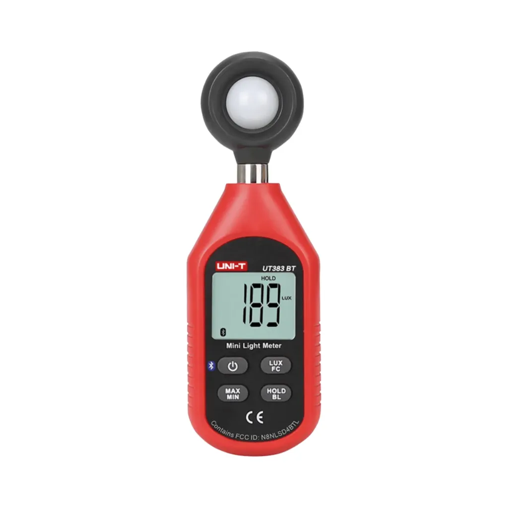 [UT383BT] Uni-T Digital Lux Light Meter 0-199,900 Lux  Bluetooth iENV App Tripod Mount Compact Design UT383-BT