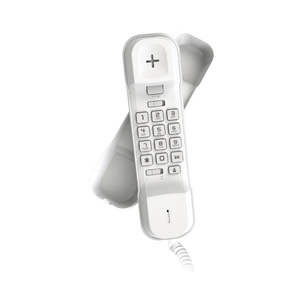 Alcatel T02 Ultra-Compact Slim Corded Phone, Wall Mountable - White