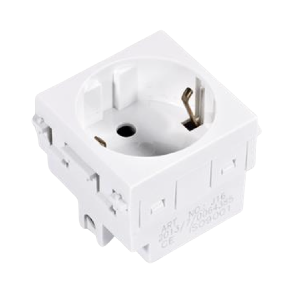 Venus German Socket With Earth 16 AJ-Venus White J16