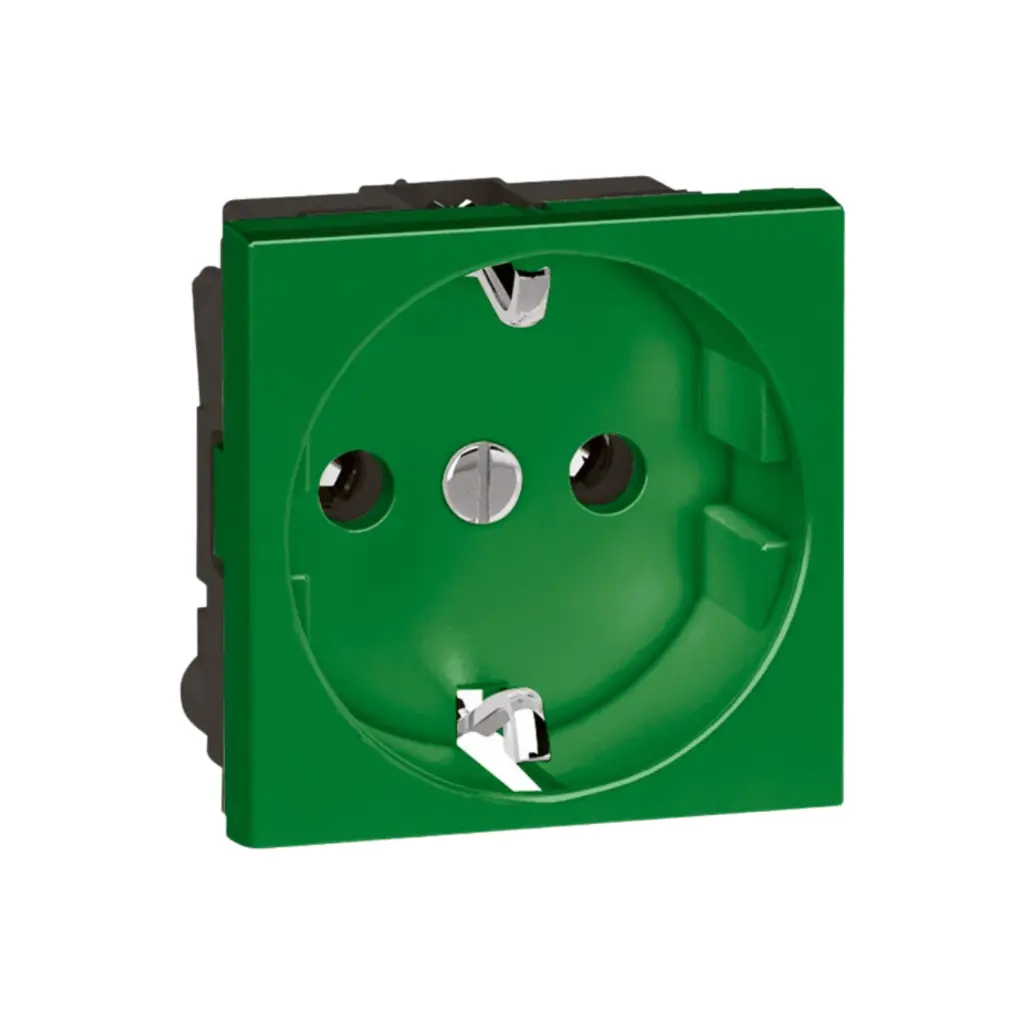 [572462] Legrand German Socket Arteor 16 A - 2P+E shuttered 2 modules - green 