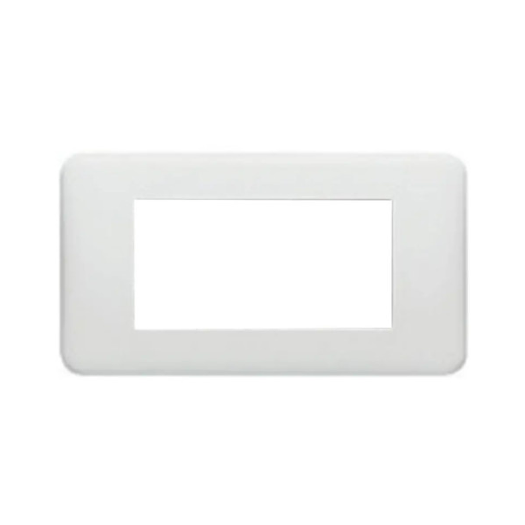 [680544] Legrand Cross Series 4-Seater White Plate 