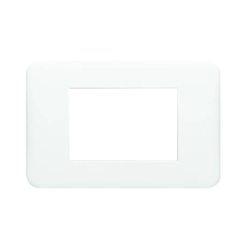 [680543] Legrand Cross Series 3-Seater White Plate 