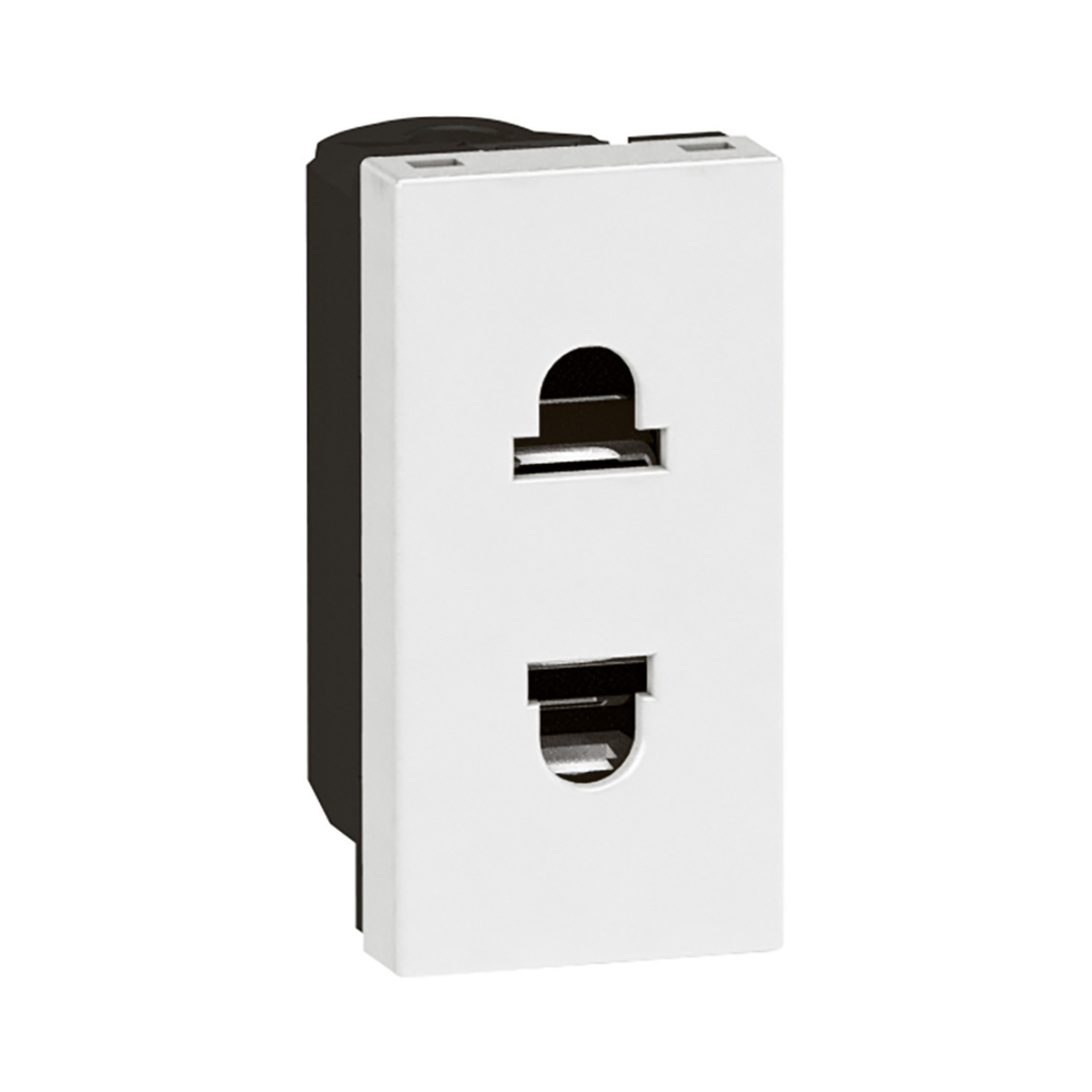Legrand Arteor™ Socket Euro-US 15A 127V,16A 250V - 2P+Shutters 1 Module White 