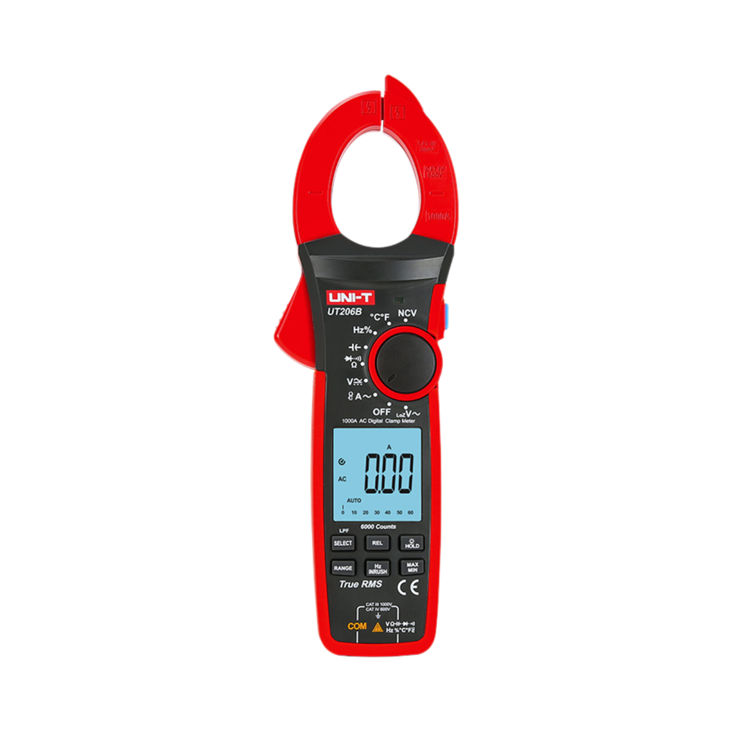 [UT206B] Uni-T Digital Clamp Meter True RMS 1000A AC/DC, Resistance, Capacitance and Temperature