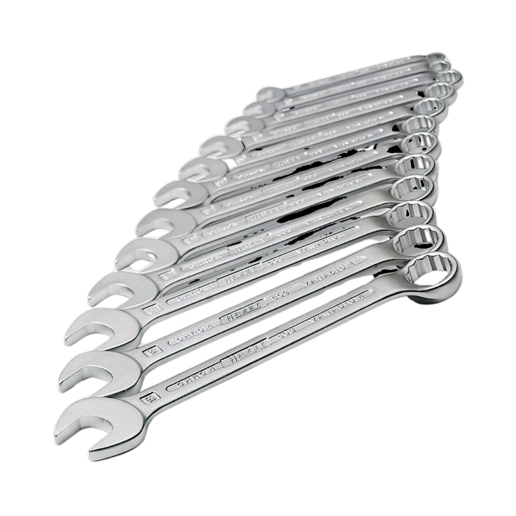 Hazet Combination Wrench Set 17 Pieces 7 – 27 Outside 12-point Traction Profile  