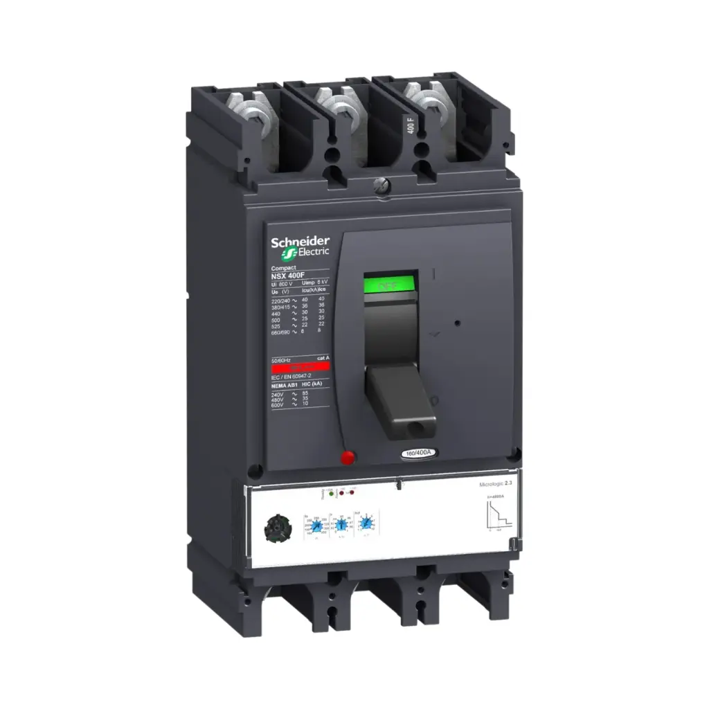 [LV432676] Schneider Electric Circuit Breaker ComPact NSX400F, 36 kA at 415 VAC, MicroLogic 2.3 Trip Unit 400 A, 3 Poles 3d 