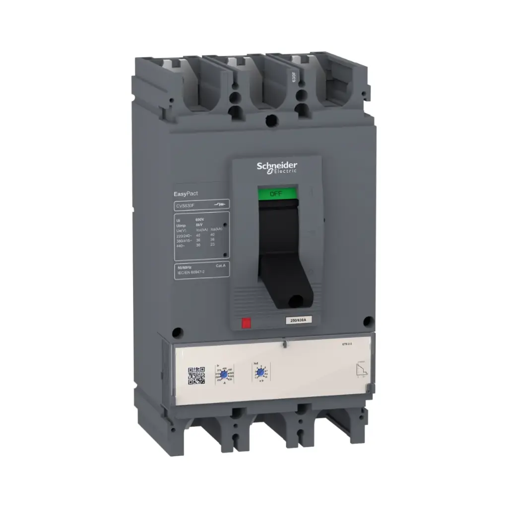 [LV540505] Schneider Electric Circuit Breaker EasyPact CVS400F, 36 kA at 415 VAC, 400 A Rating ETS 2.3 Electronic Trip Unit, 3P 3d