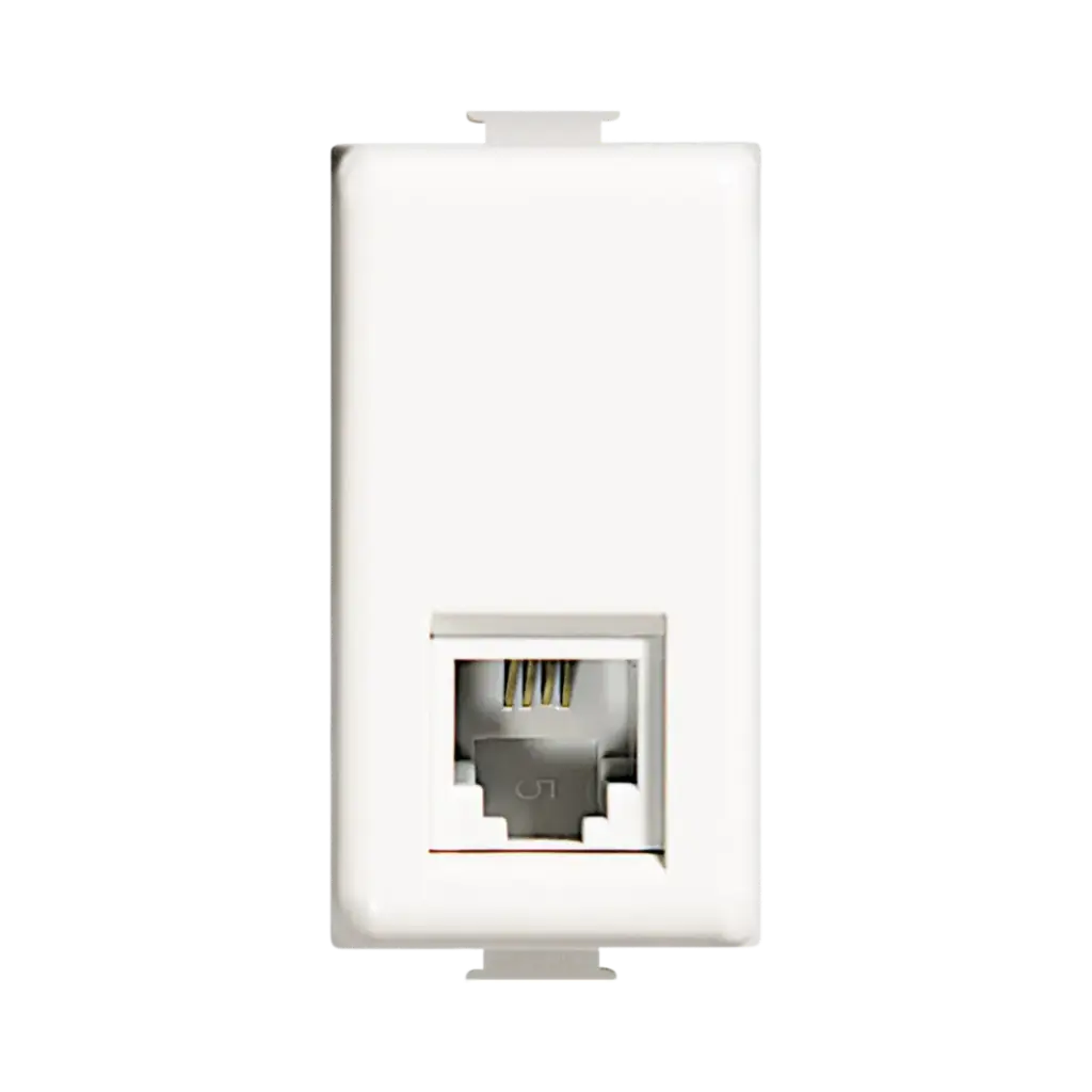 Bticino Matix RJ11 Telephone Connector, Connection Type K10, White 