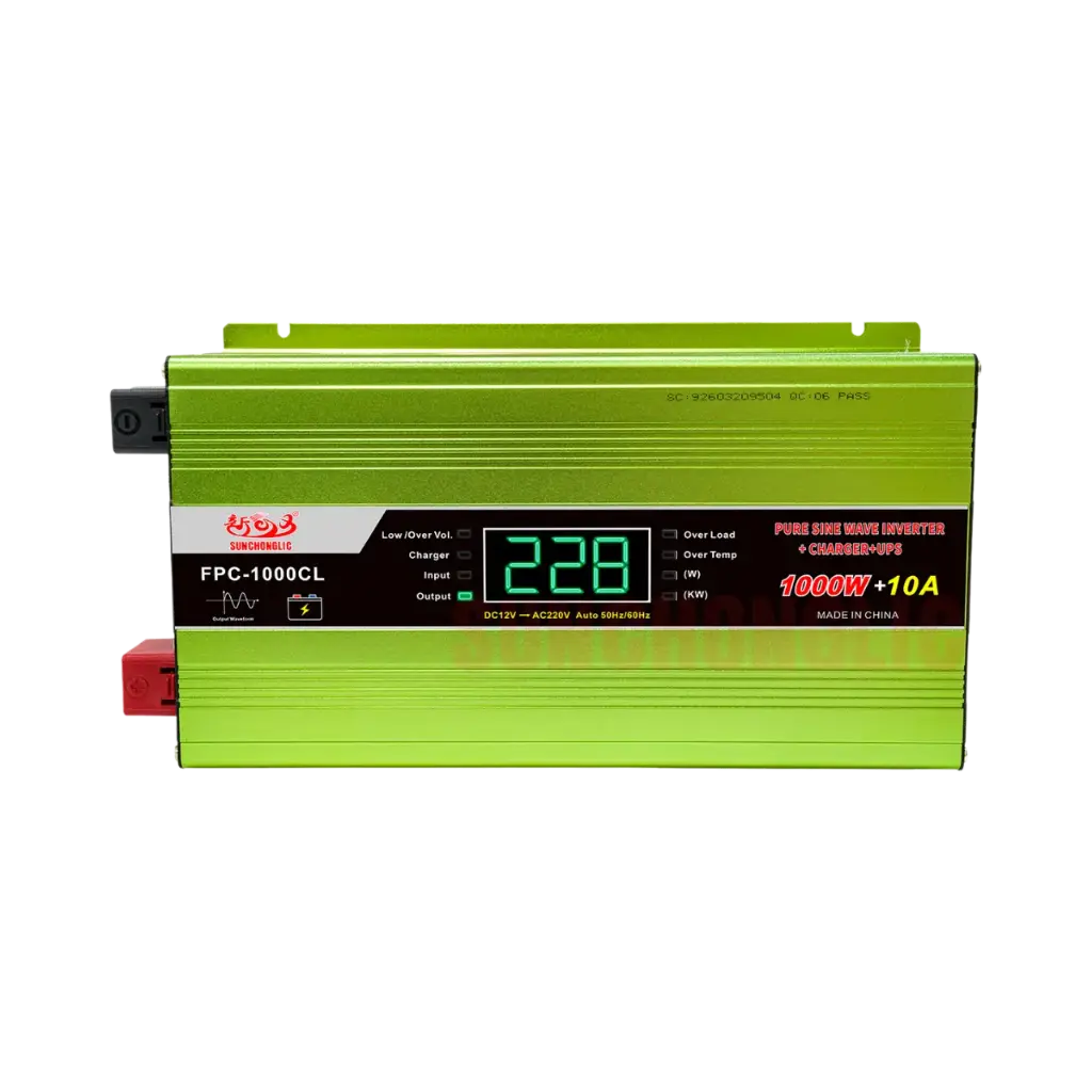 Sunchonglic 12v 220v dc to ac 1000w True Sine Wave UPS Solar Power Inverter Charger 
