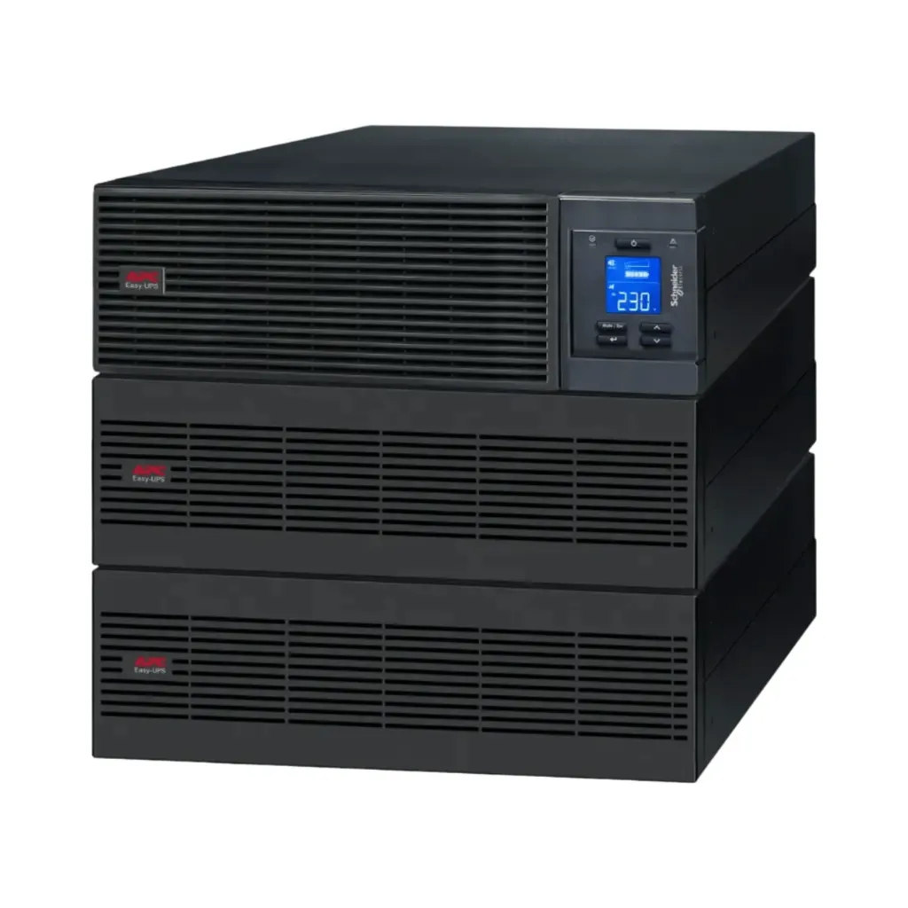 APC Easy UPS On-Line, 20kVA/20kW, Rackmount 9U, 230V, Hard Wire 3-Wire (1P+N+E) Outlet, Intelligent Card Slot, LCD, Extended Runtime, W/ Rail Kit SRV20KRILRK