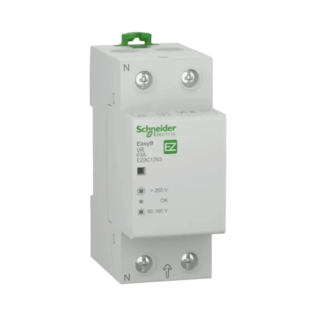 [EZ9C1263] Schneider Electric Easy9, 2P 63A Voltage Relay, Home Protection Device Against Sudden Over And Under Voltage