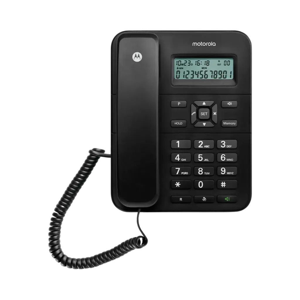 Motorola Corded Telephone, A Large Display With Caller ID, Black