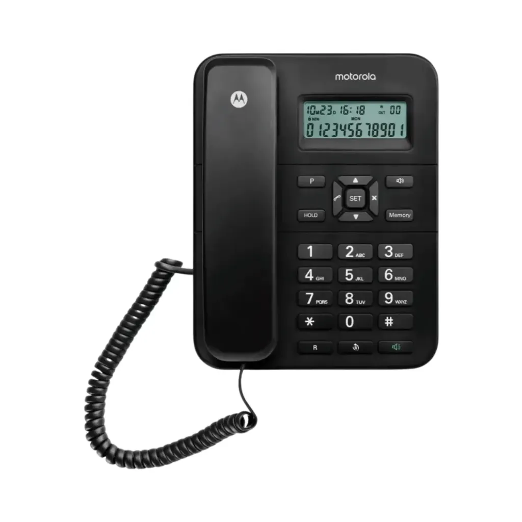 [CT202-B] تليفون ارضي بشاشة وخاصية اظهار رقم الطالب لون اسود CT202 موتورولا