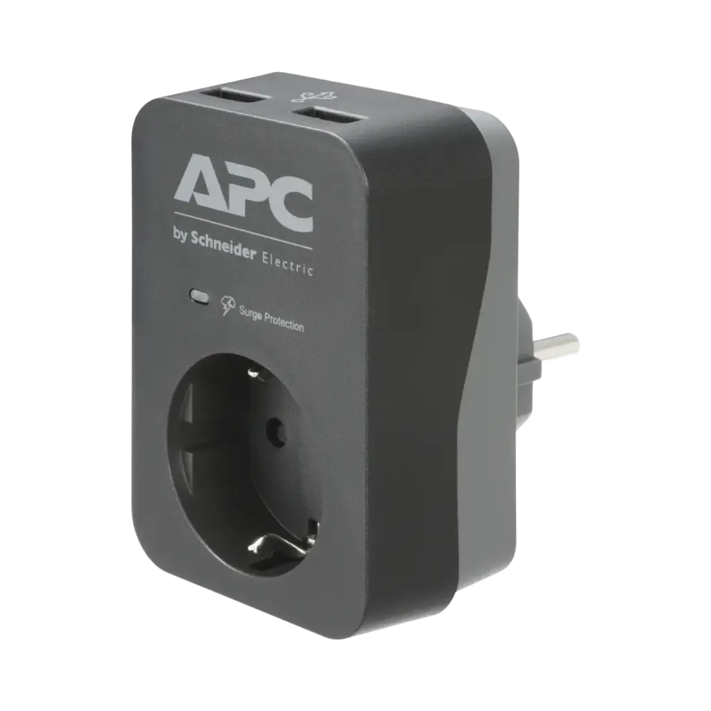 [PME1WU2B-GR] APC Essential SurgeArrest 1 Outlet 2 USB Ports Black 230V Germany