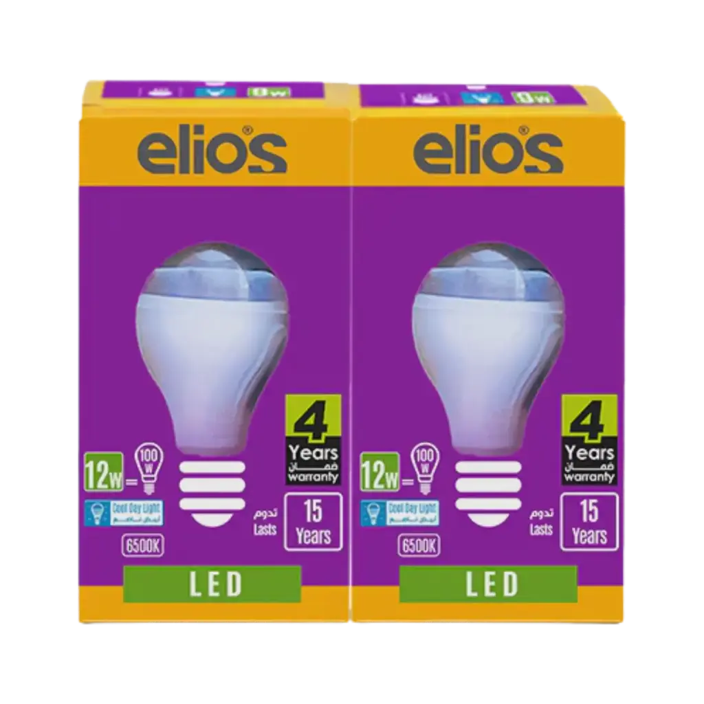 elios Led Bulb E27 12w Shape A65 Pack Of 2 Pieces