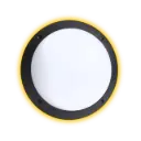 Fumagalli Lucia Round Bulkhead Luminaire With Ring and Orange Backlit Base, Ceiling and Wall Installation, Grey IP66