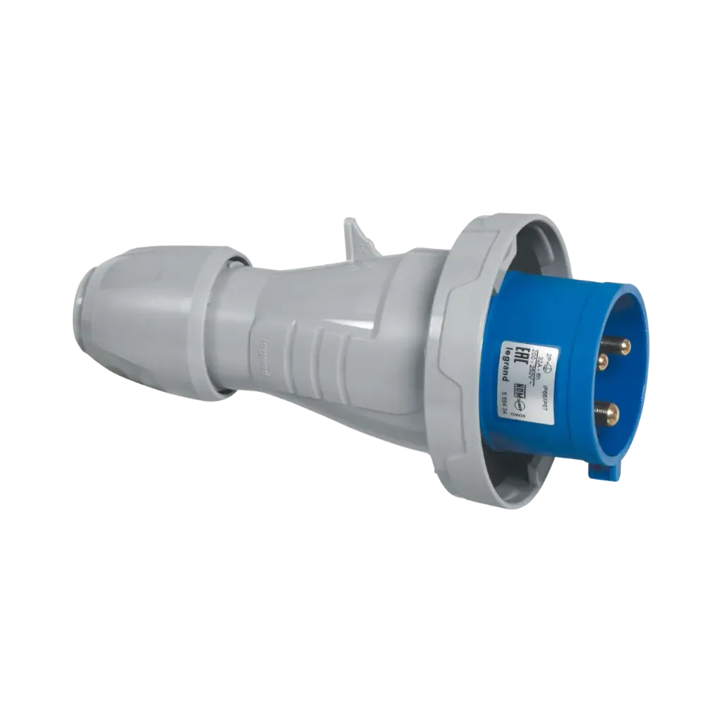 [555434] Legrand Straight Plug P17, IP66/67 - 200/250 V~ - 32 A, 2P+E 