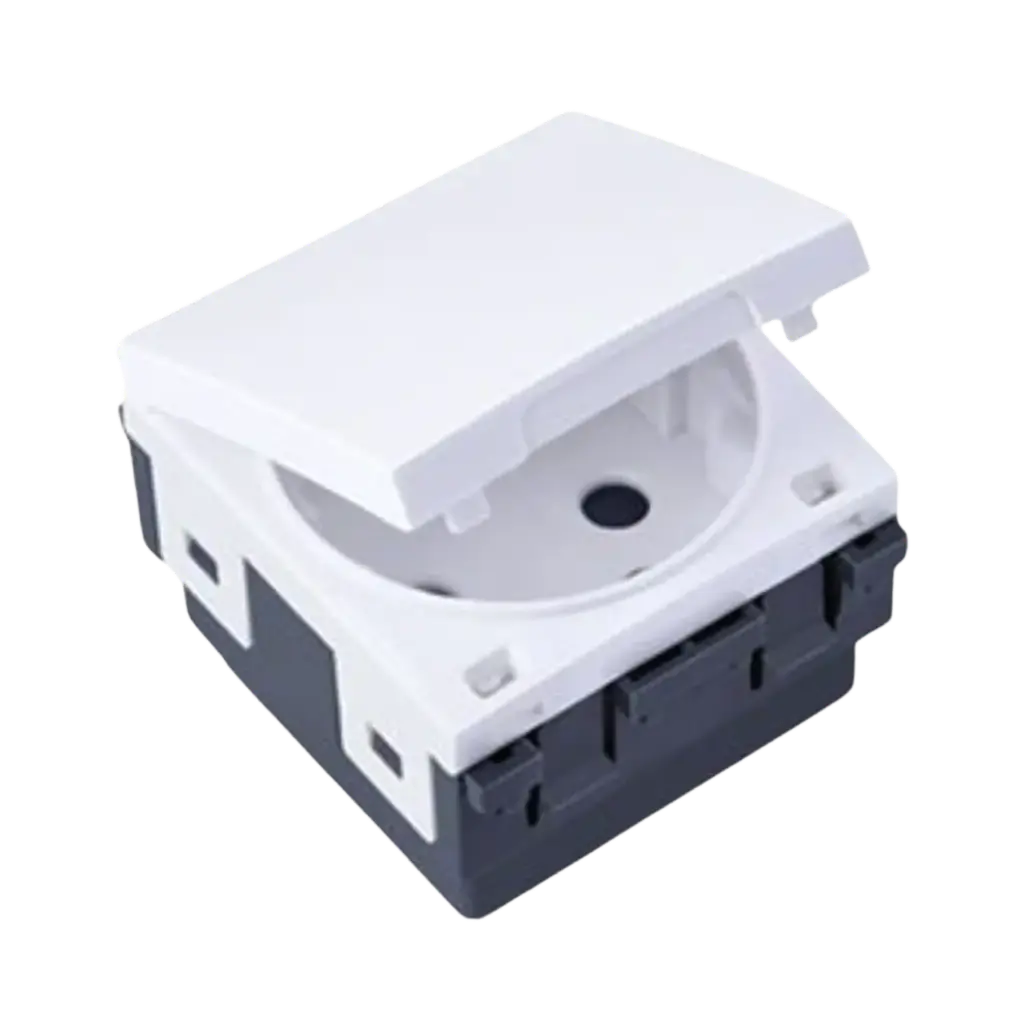 Venus German Socket With Earth and Cover 16A J-Venus White J16